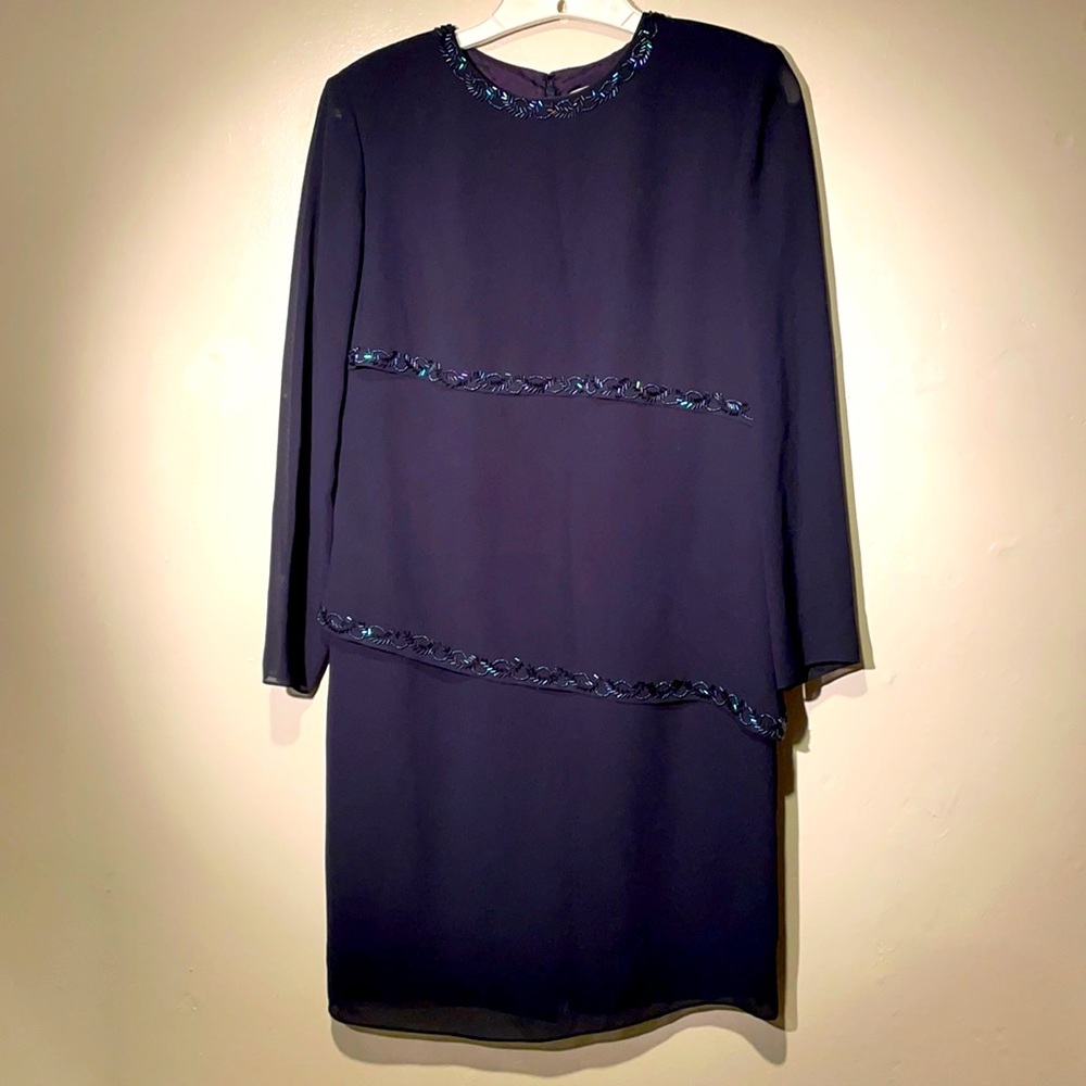 Adrianna appellate beaded trim dress